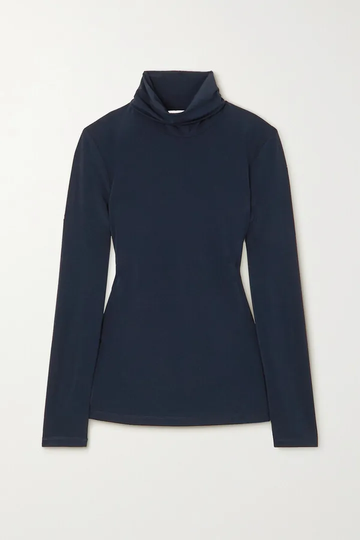 Max Mara - Leisure Reed Stretch-jersey Turtleneck Top - Blue