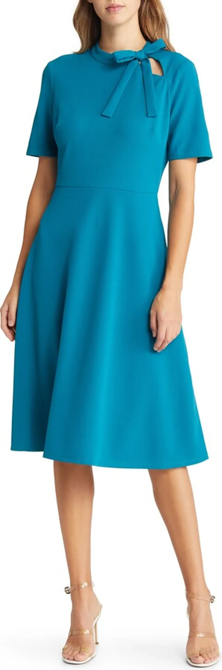 Tie Neck A-Line Dress