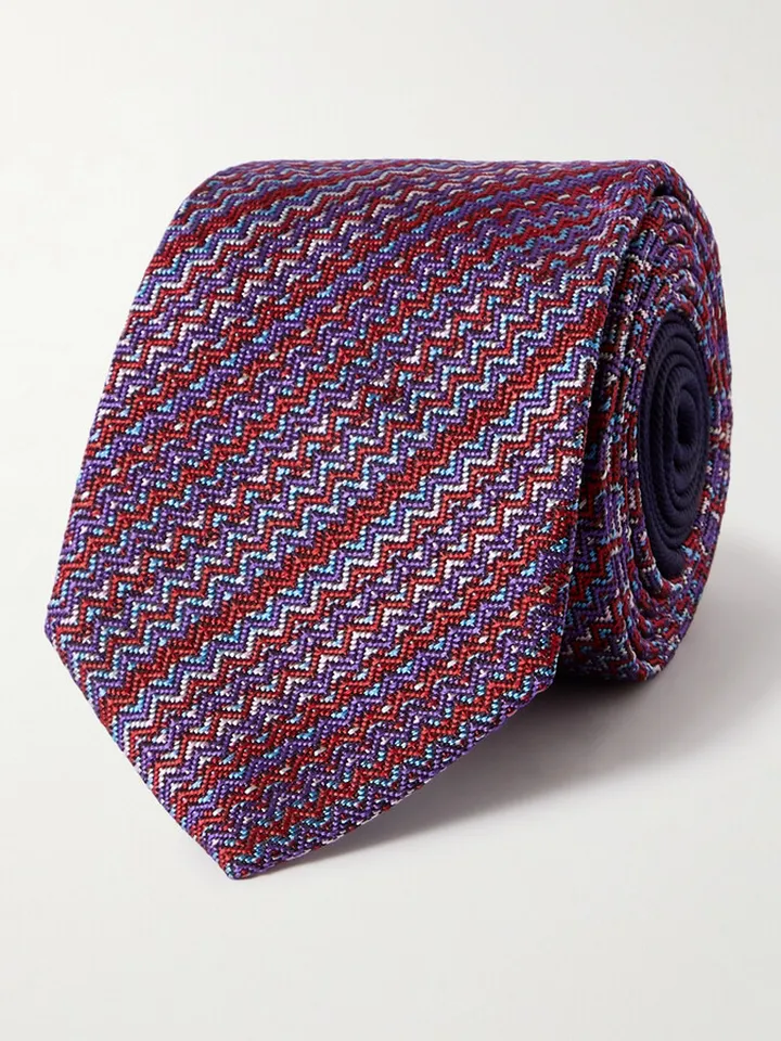 Striped Silk-Jacquard Tie