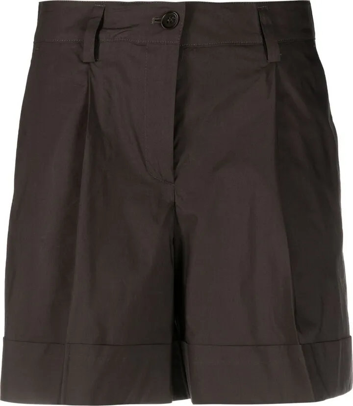 Pleat-Detail Cotton Chino Shorts