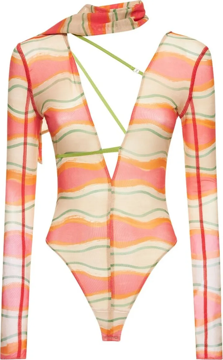 Le Body Abanaba sheer printed bodysuit