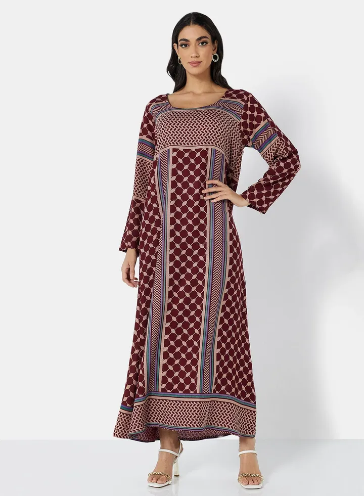All-Over Printed Jalabiya