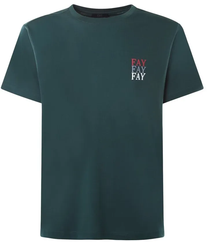 Fay Logo Printed Crewneck T-Shirt