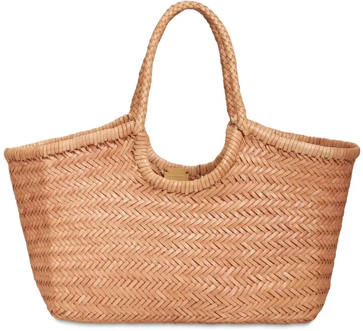 Big Nantucket woven leather basket bag