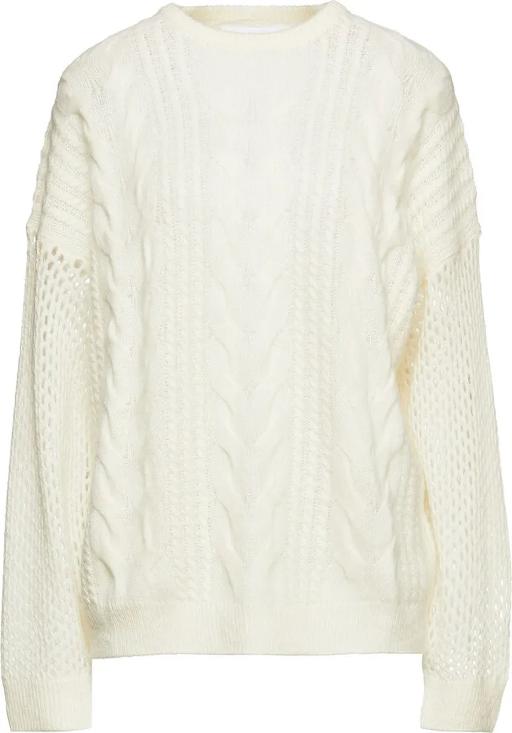 Cable-knit merino wool and cashmere-blend sweater