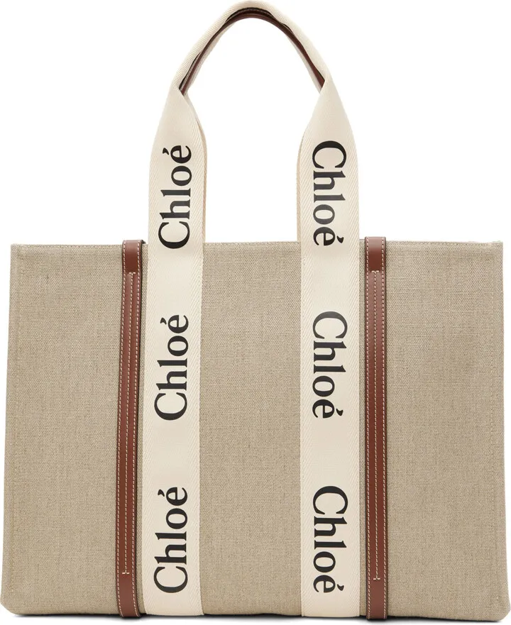 Chloé Beige & Brown Large Woody Tote