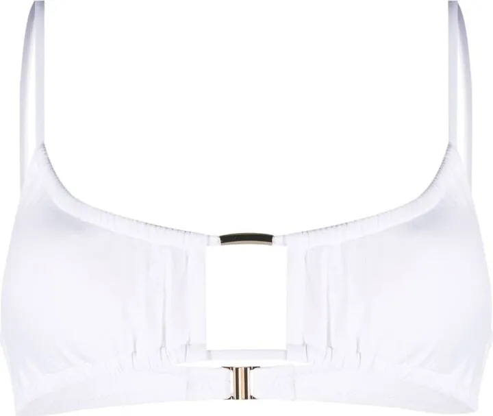 France cut-out ruched bikini top