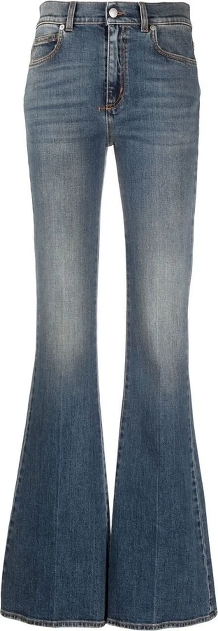 Blue High-Rise Bootcut Jeans