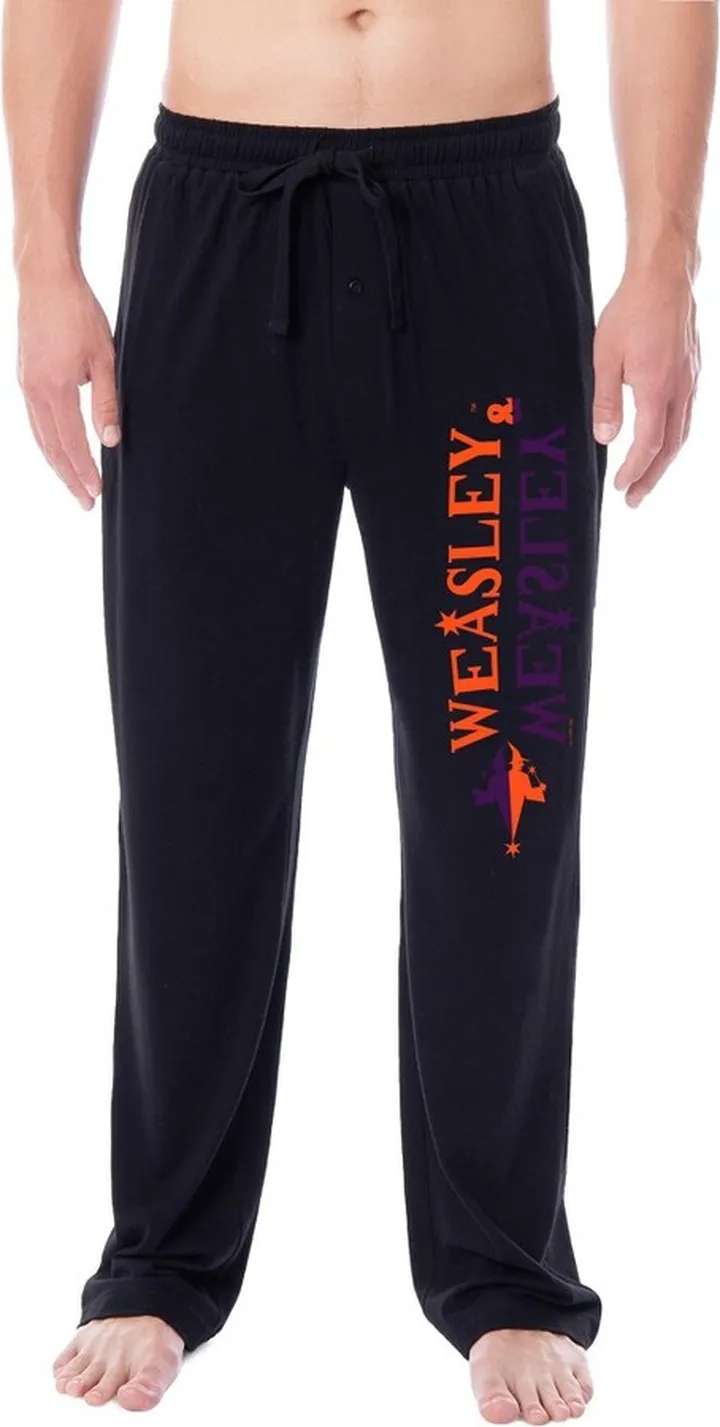 Harry Potter Mens' Wizarding World Weasley Split Color Sleep Pajama Pants (XXXL) Black