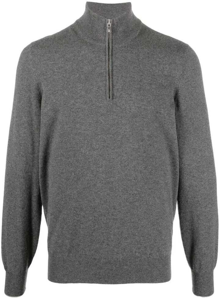 Quarter-Zip Knitted Jumper