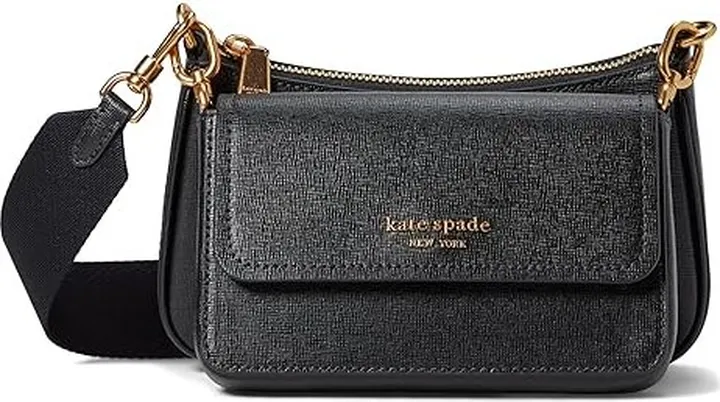 Kate Spade New York Morgan Double Up Crossbody (Black) Handbags