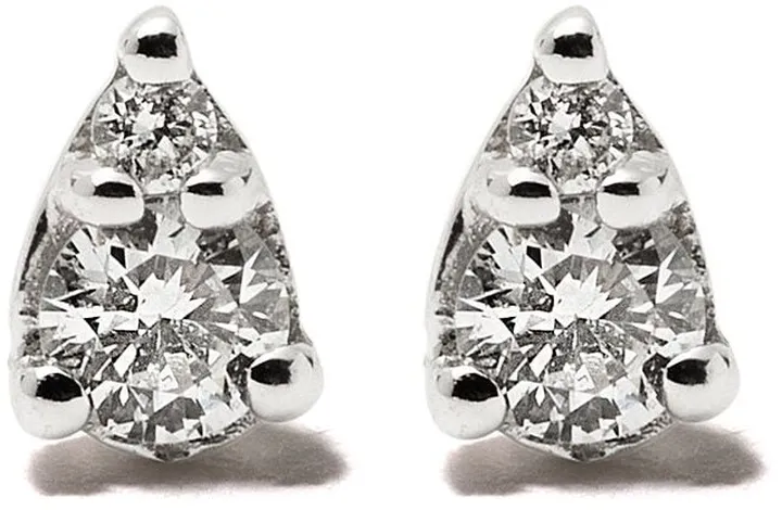 14kt White Gold Diamond Teardrop Stud Earrings