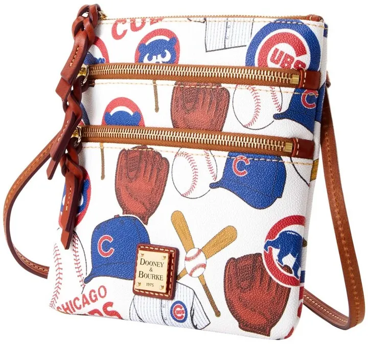 White Chicago Cubs Game Day Triple-Zip Crossbody Purse