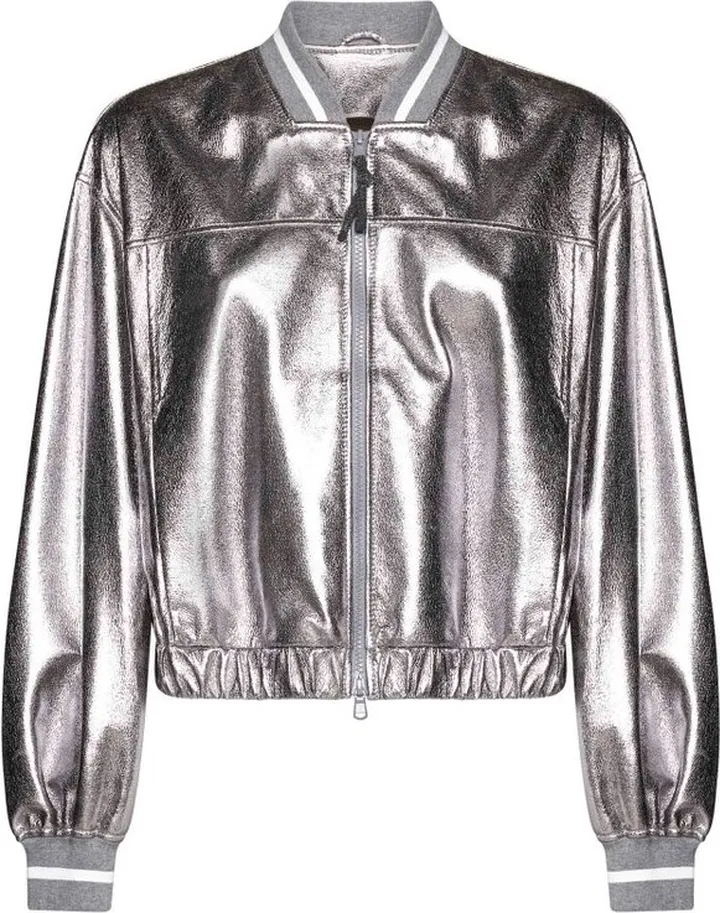 Brunello Cucinelli Metallic Zipped Bomber Jacket