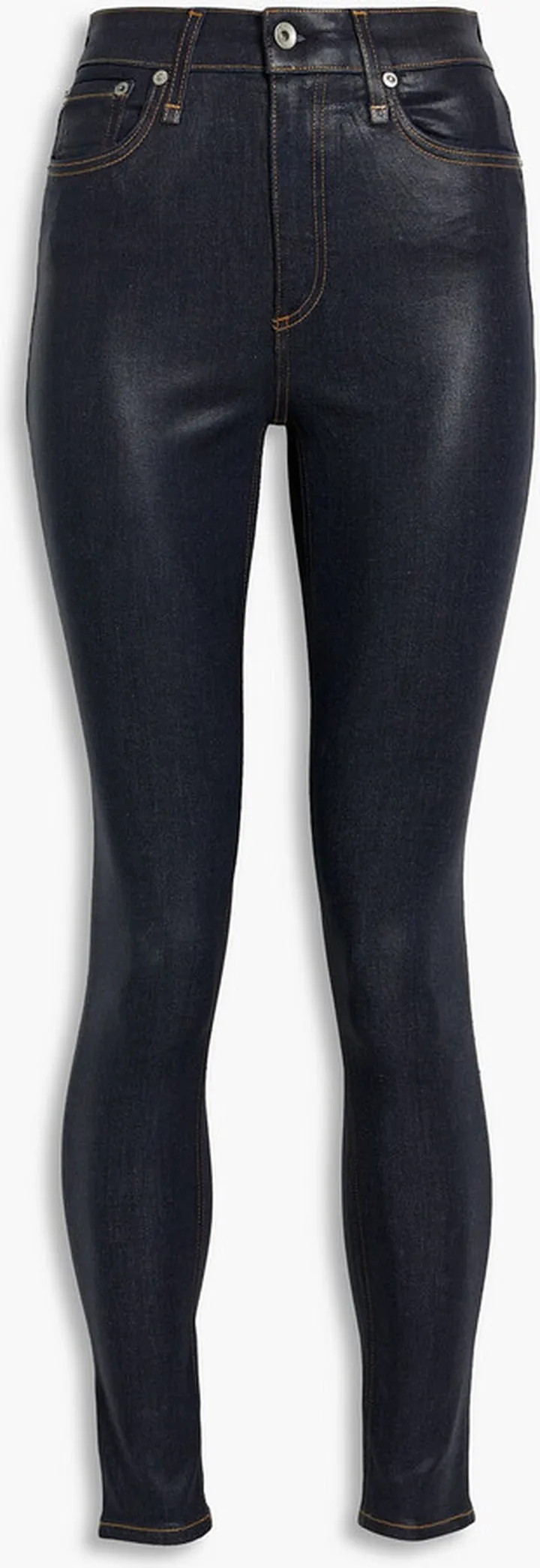 Nina coated high-rise skinny jeans