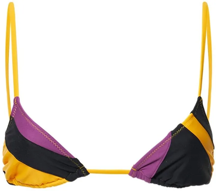 Patchwork Equator triangle bikini top