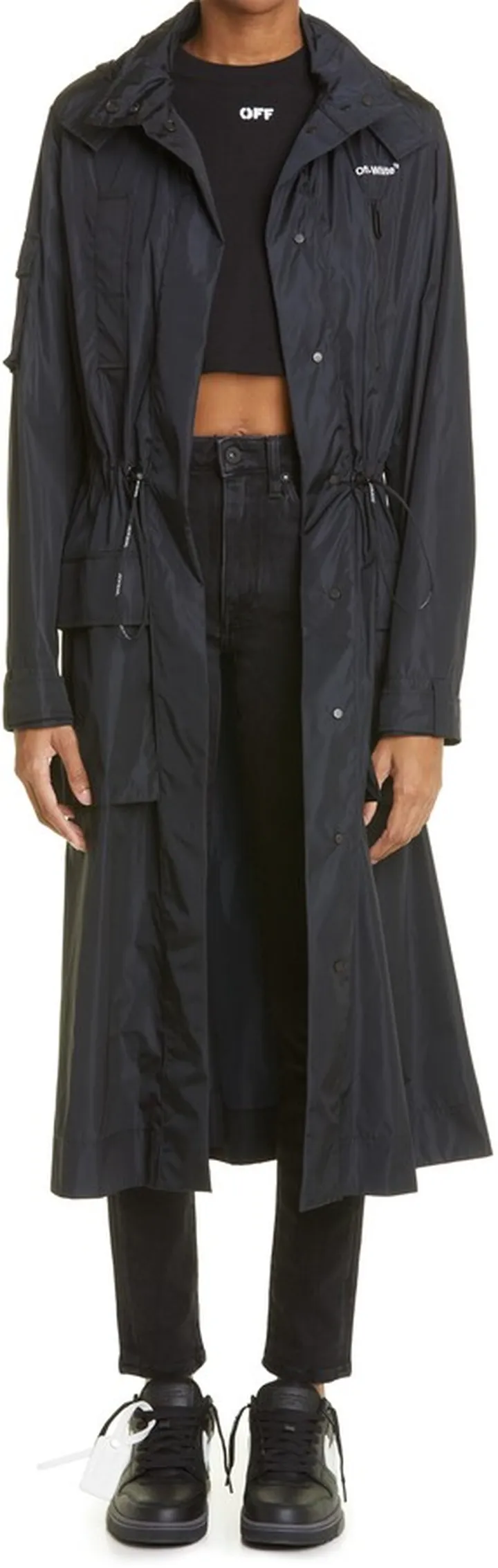 Diag Hooded Raincoast