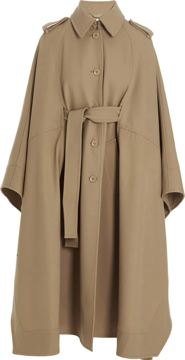 Wool Gabardine Cape