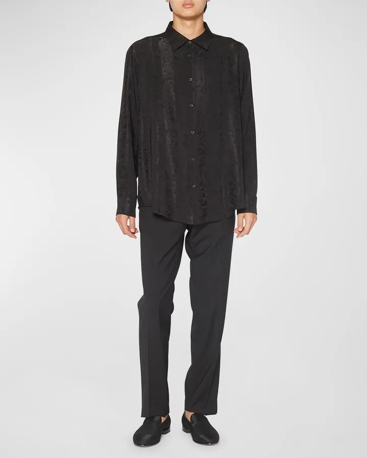 Men's Jacquard Silk Sport Shirt