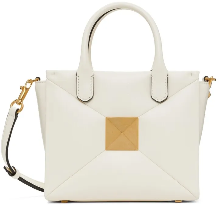 Valentino Garavani White Small One Stud Tote