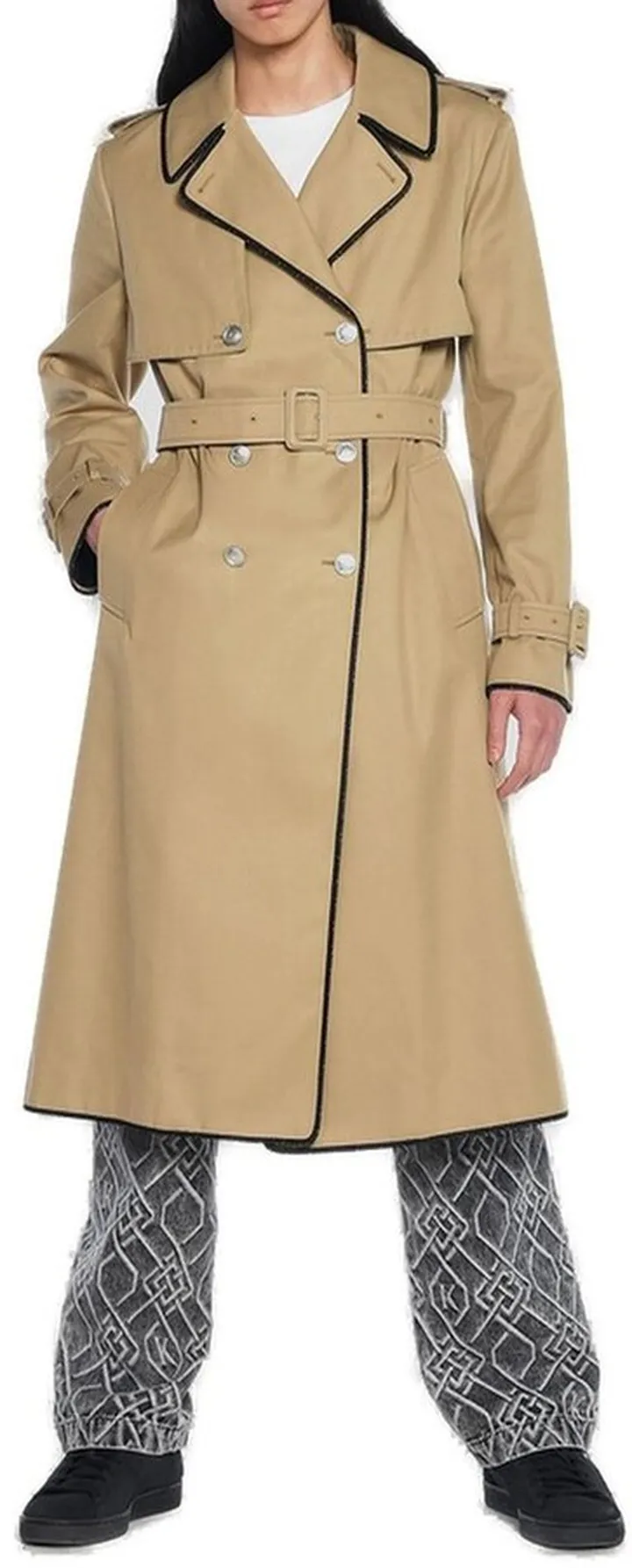 Koché Double-Breasted Belted Trench Coat