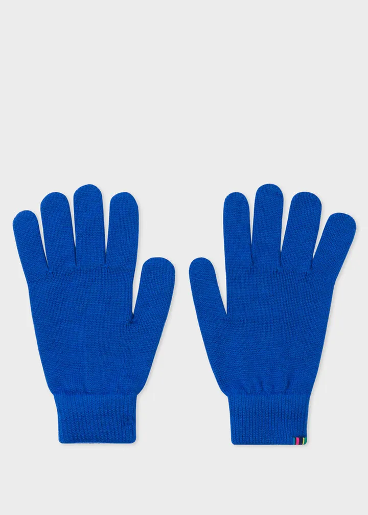 Blue Lambswool Gloves