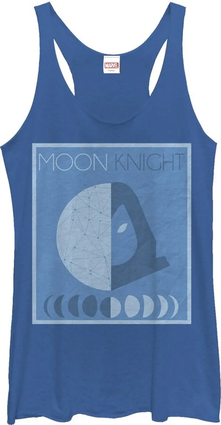 Women's Marvel Phases of Moon Knight Racerback Tank Top - Royal Blue Heather - Small
