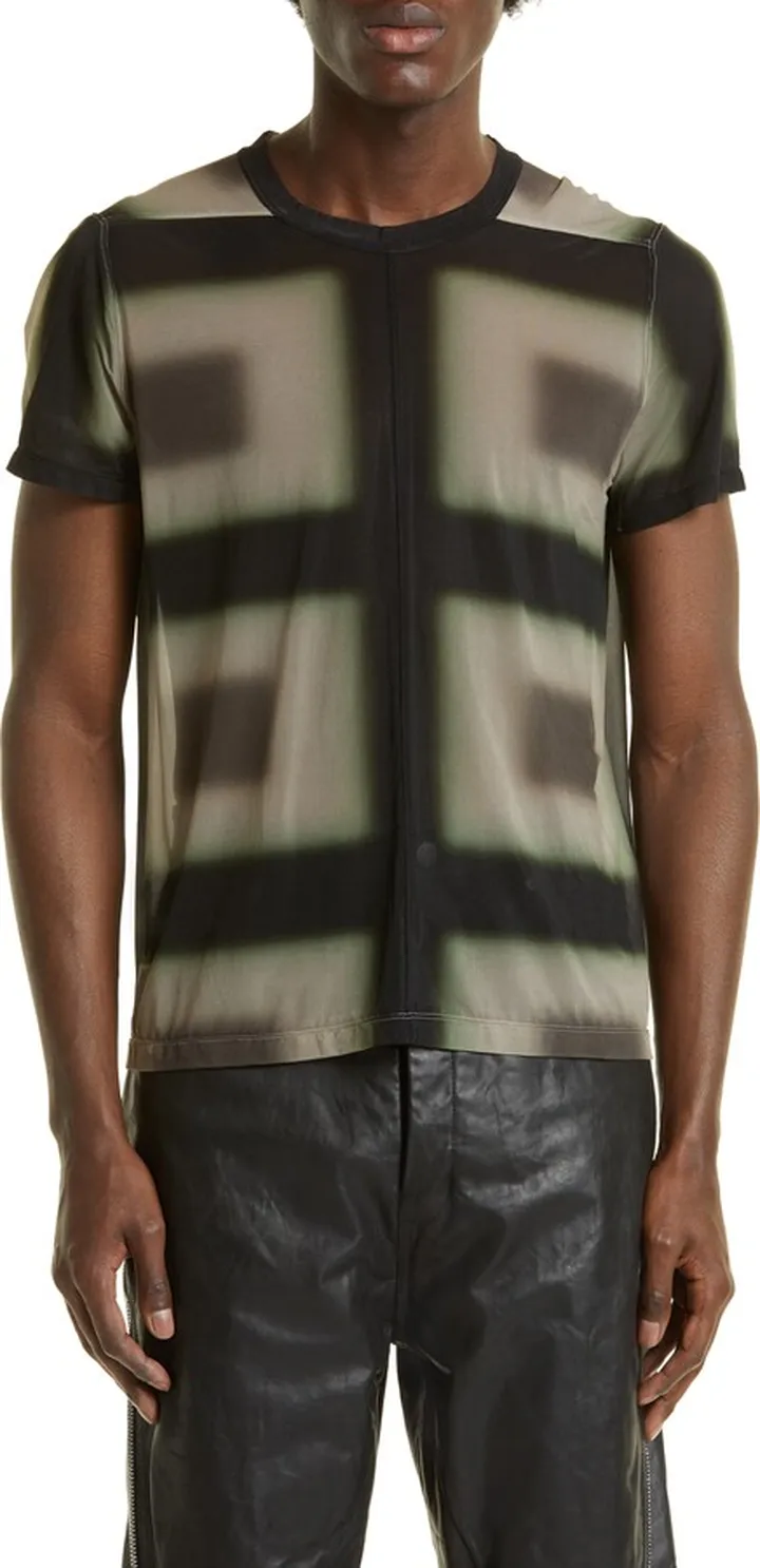 Short Level Degradé Plaid Stretch Cupro T-Shirt