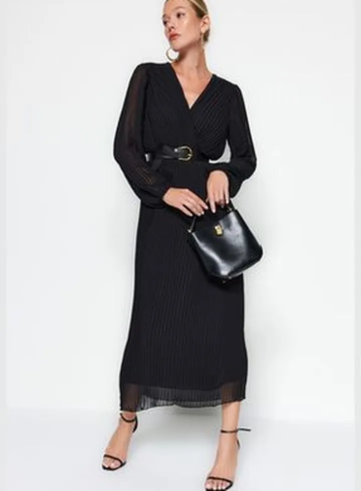 Black Woven Woven Dress TWOAW24EL00471