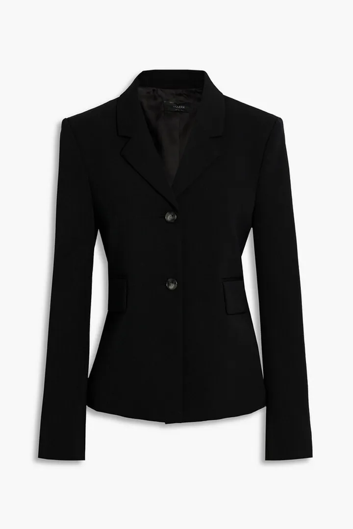 Wool-blend twill blazer