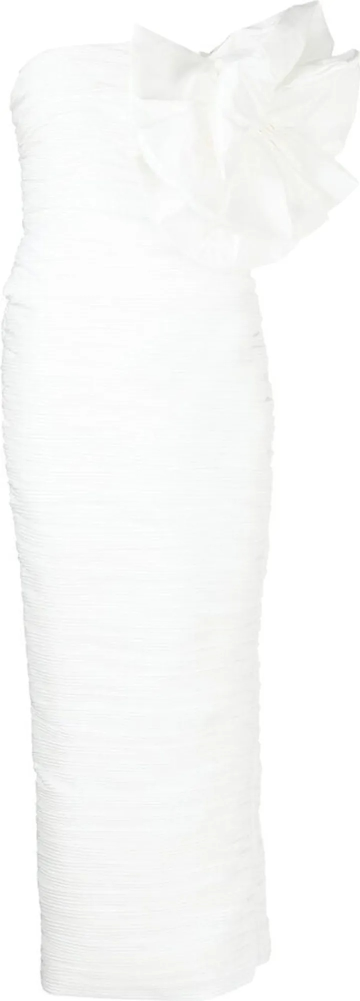 Evana plissé effect evening dress