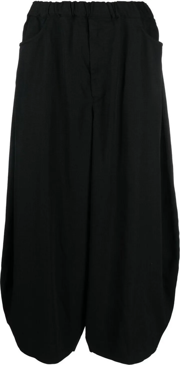 Elastic-Waist Cropped Trousers