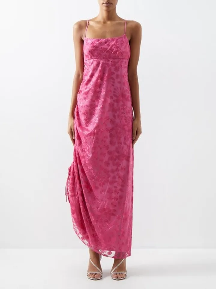 Destiny Floral-embroidered Tulle Gown