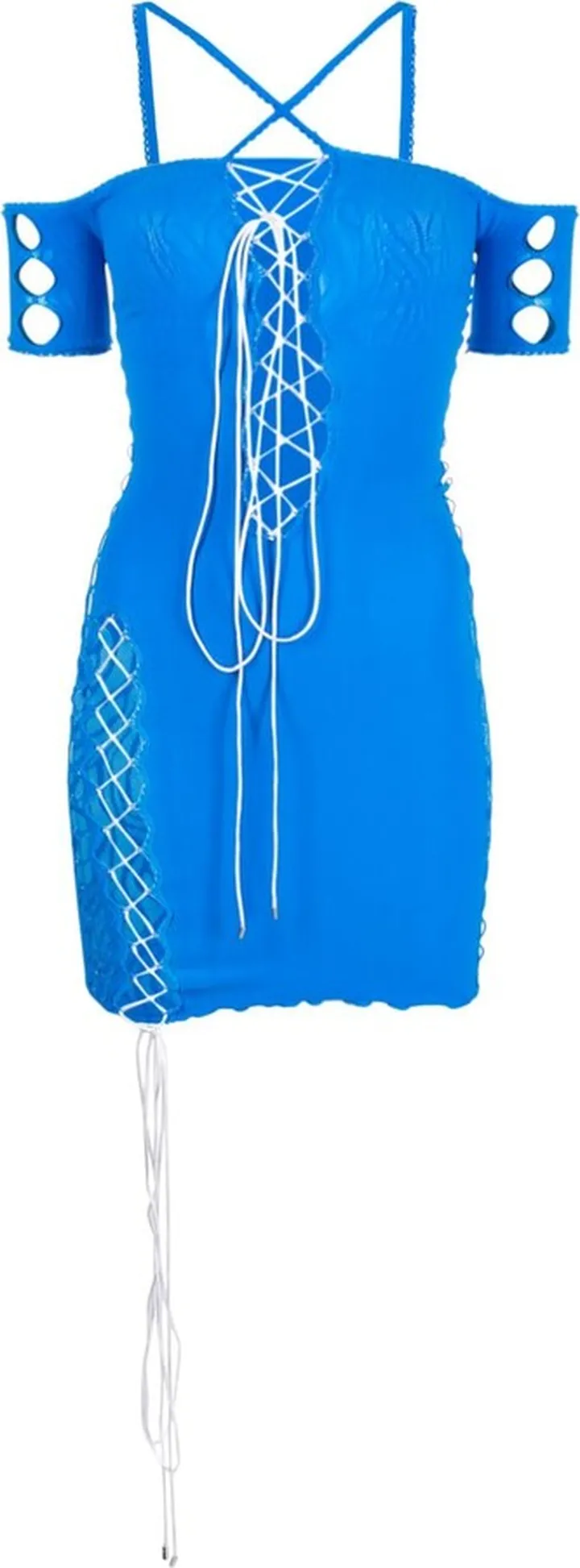 Blue Avery Off-The-Shoulder Cut-Out Dress