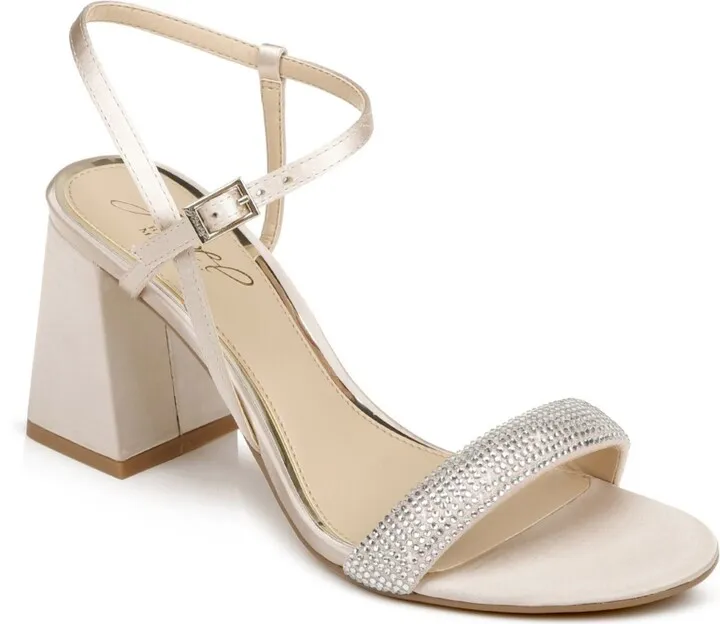 Jewel Badgley Mischka Women's Earlene Block Heel Evening Sandal Women's Shoes
