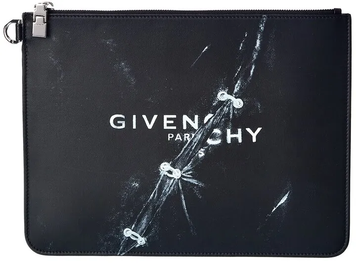 Givenchy Tromphe L'oeil Large Leather Pouch