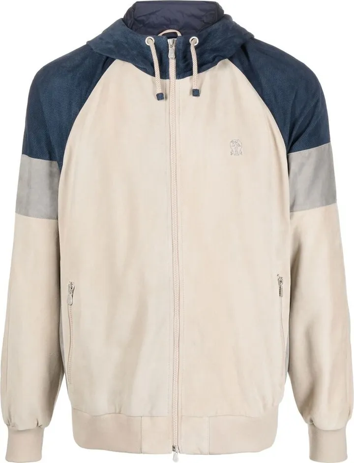 Colour-Block Panel Bomber Jacket