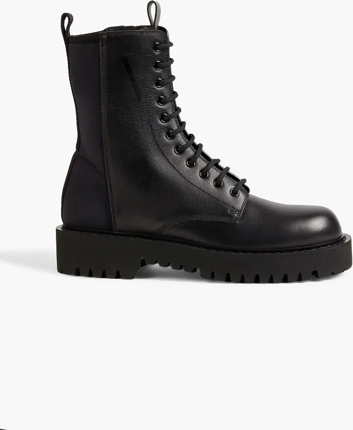 Leather combat boots