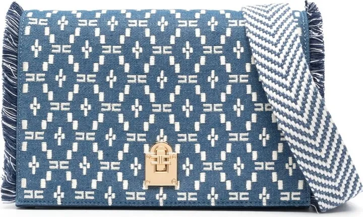 Frayed Denim Shoulder Bag
