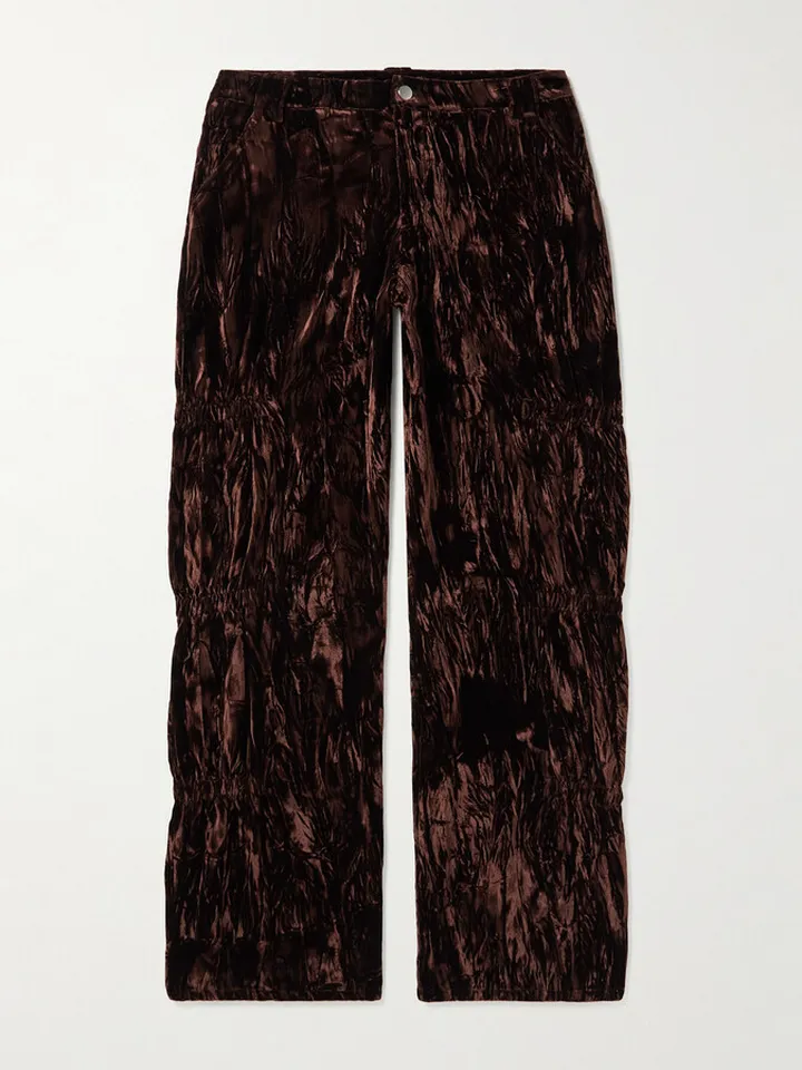 Wide-Leg Velvet Trousers