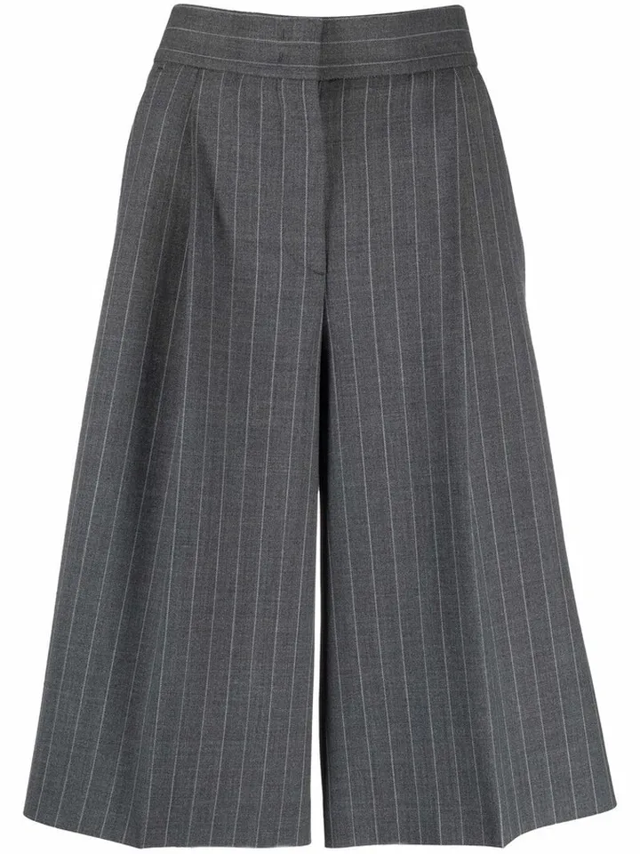 Box-Pleat Knee-Length Shorts