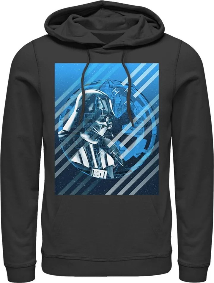 Men's Star Wars Rogue One Vader Death Star Stripes Pull Over Hoodie - Black - Medium