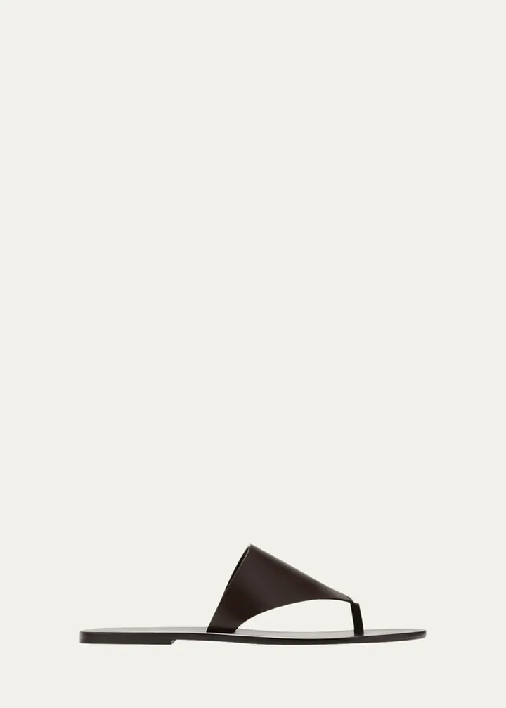 Avery Leather Flat Thong Sandals