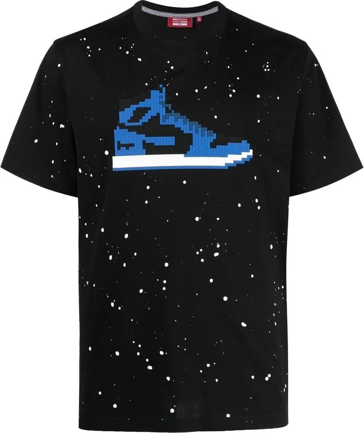 Marina Blue paint-splatter cotton T-Shirt