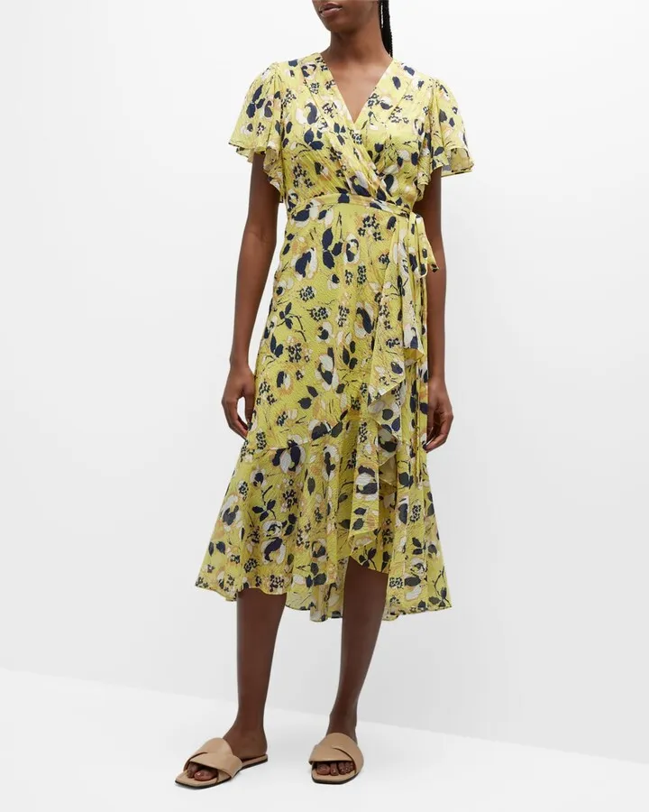 Brianna Floral Midi Wrap Dress