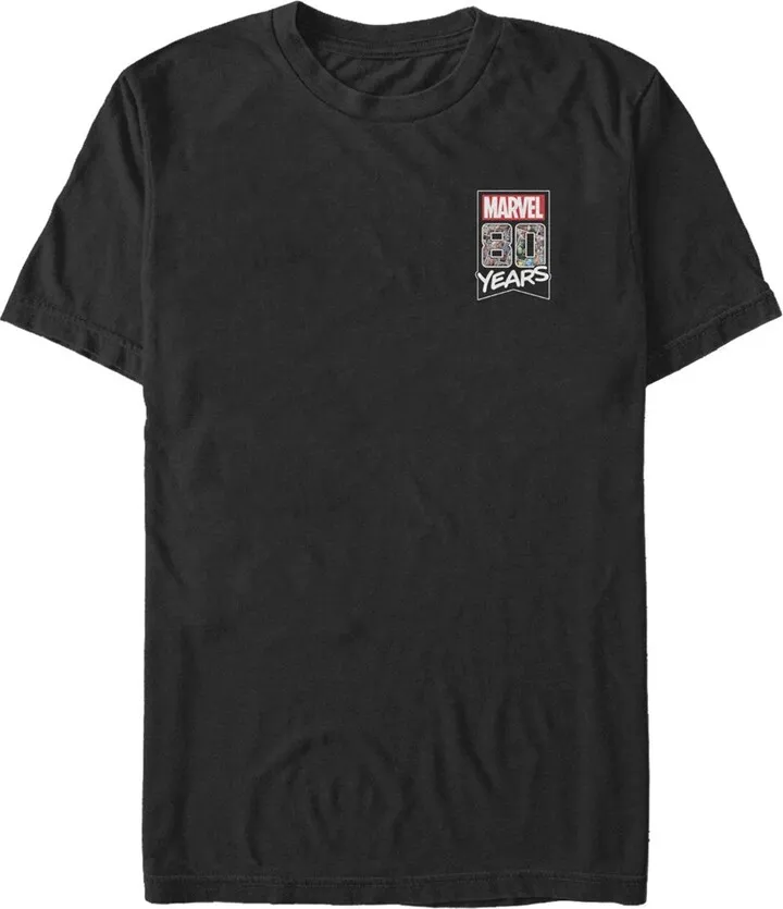 Men's Marvel 80th Anniversary Badge T-Shirt - Black - Small