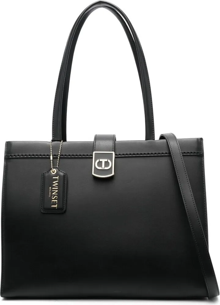 Logo-Plaque Detail Tote Bag