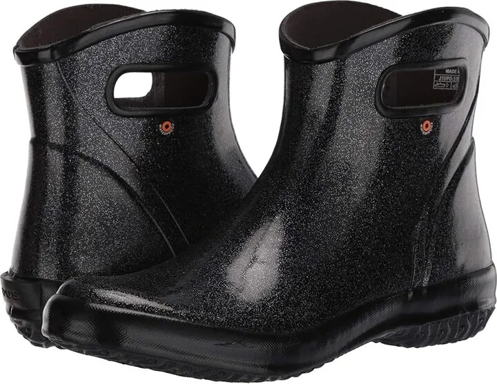 Bogs Rain Boots Ankle Glitter (Black) Women's Shoes