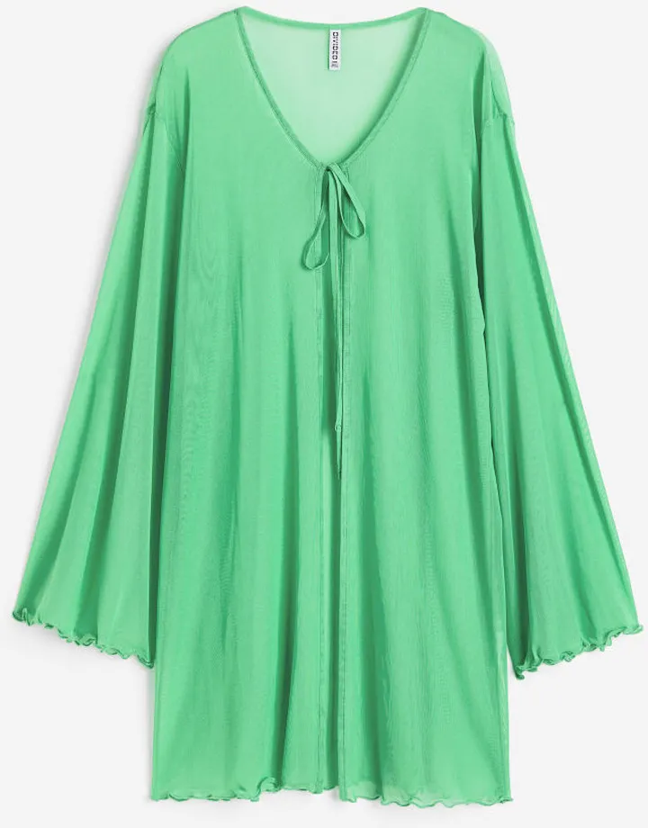 Tie-detail Mesh Tunic