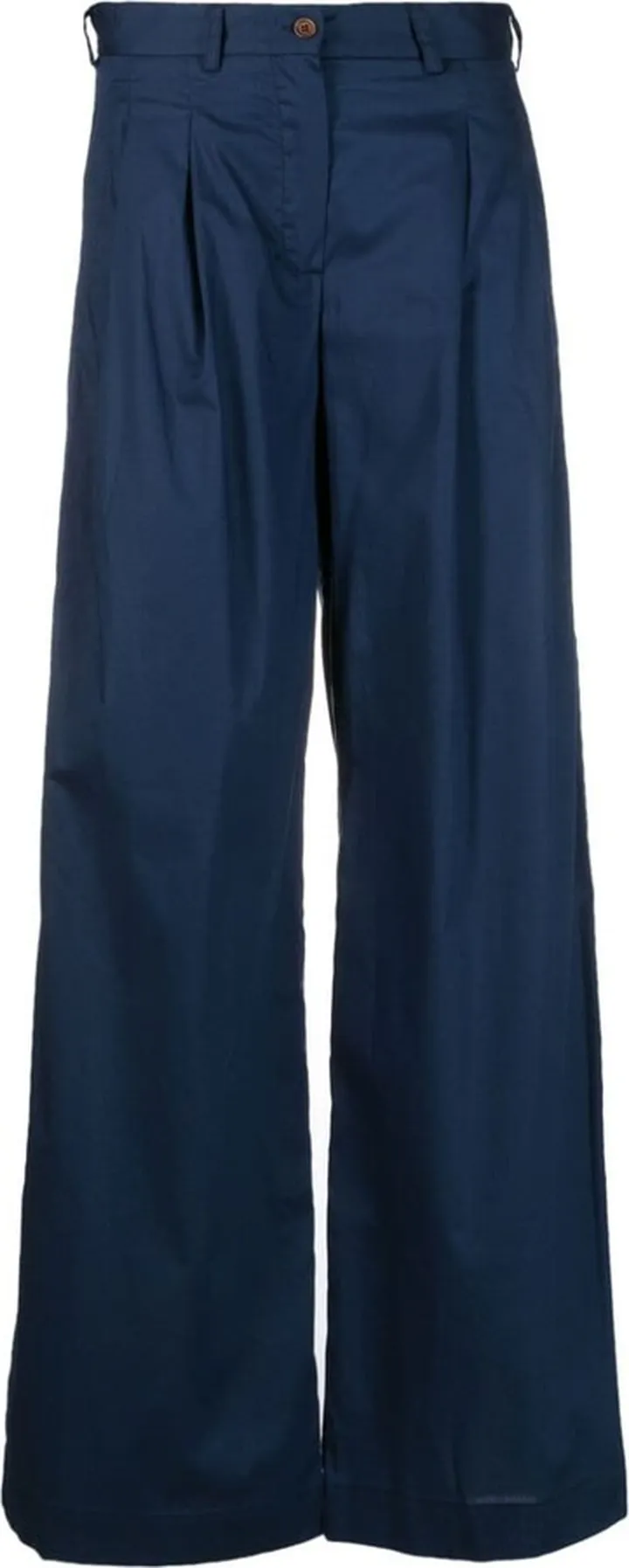 Pleat-Detail High-Waist Trousers